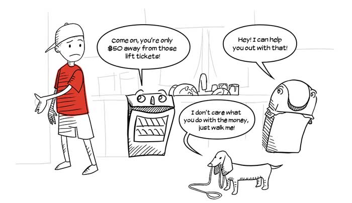 comic showing how different chores will help teen earn money and learn responsibility