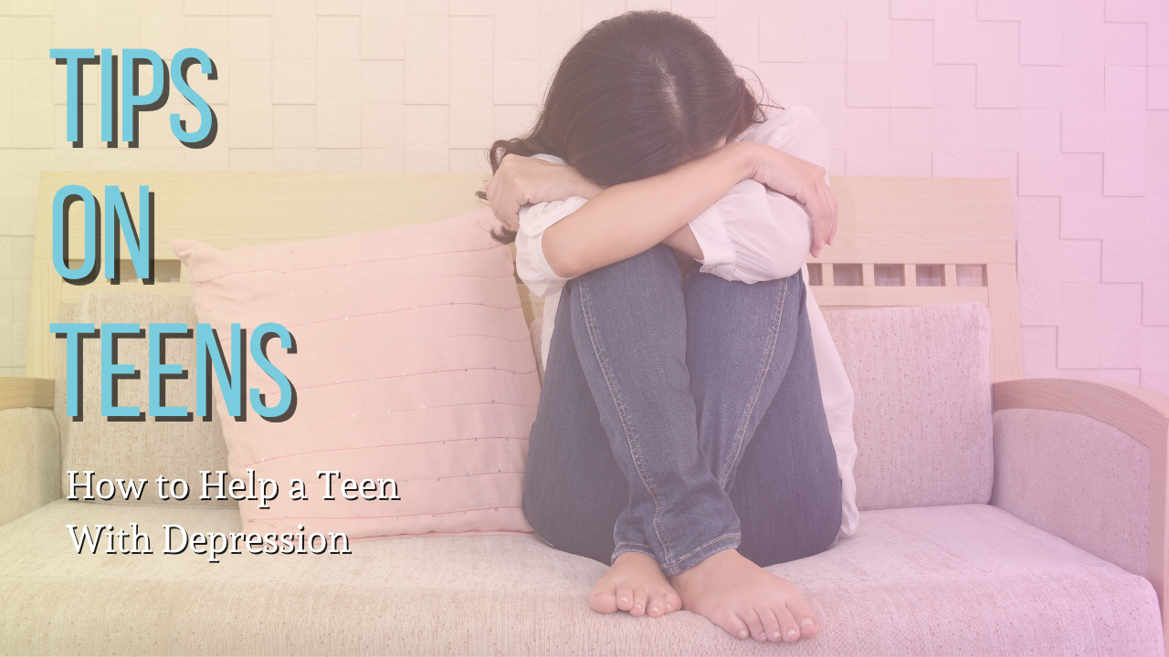 depressed teen buries head in arms while on couch