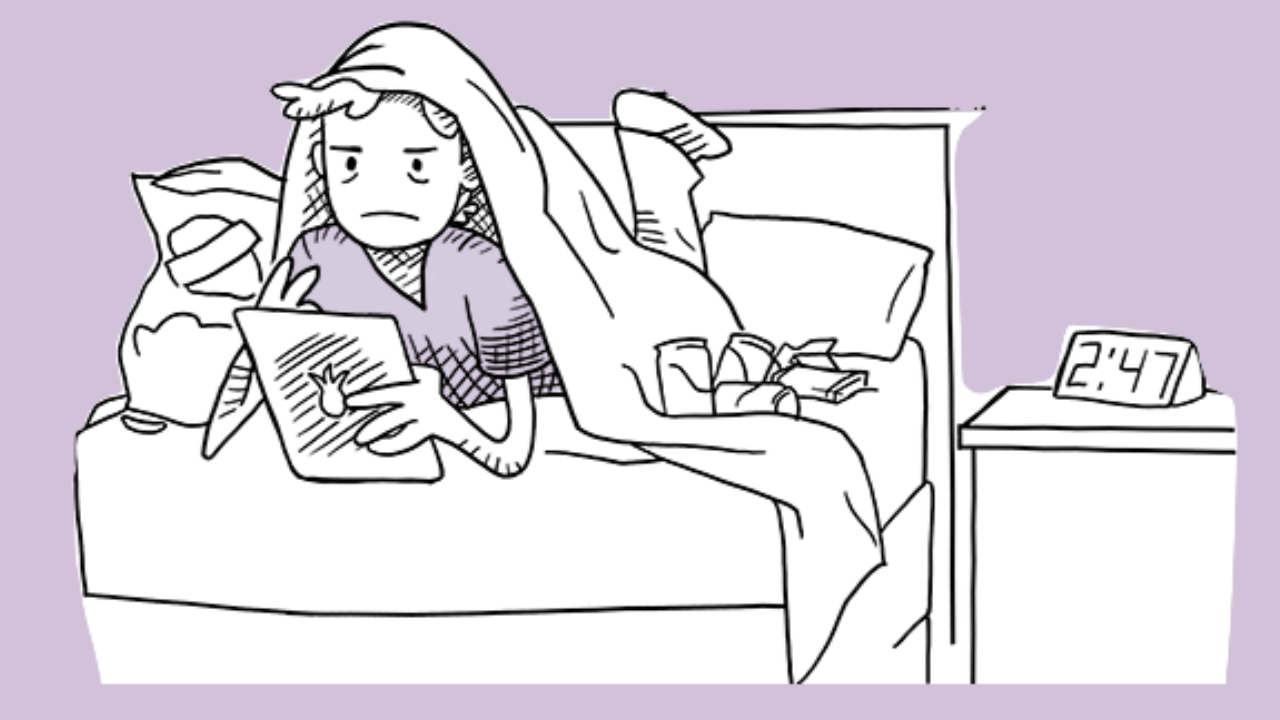 teen only wants to watch tablet in bed