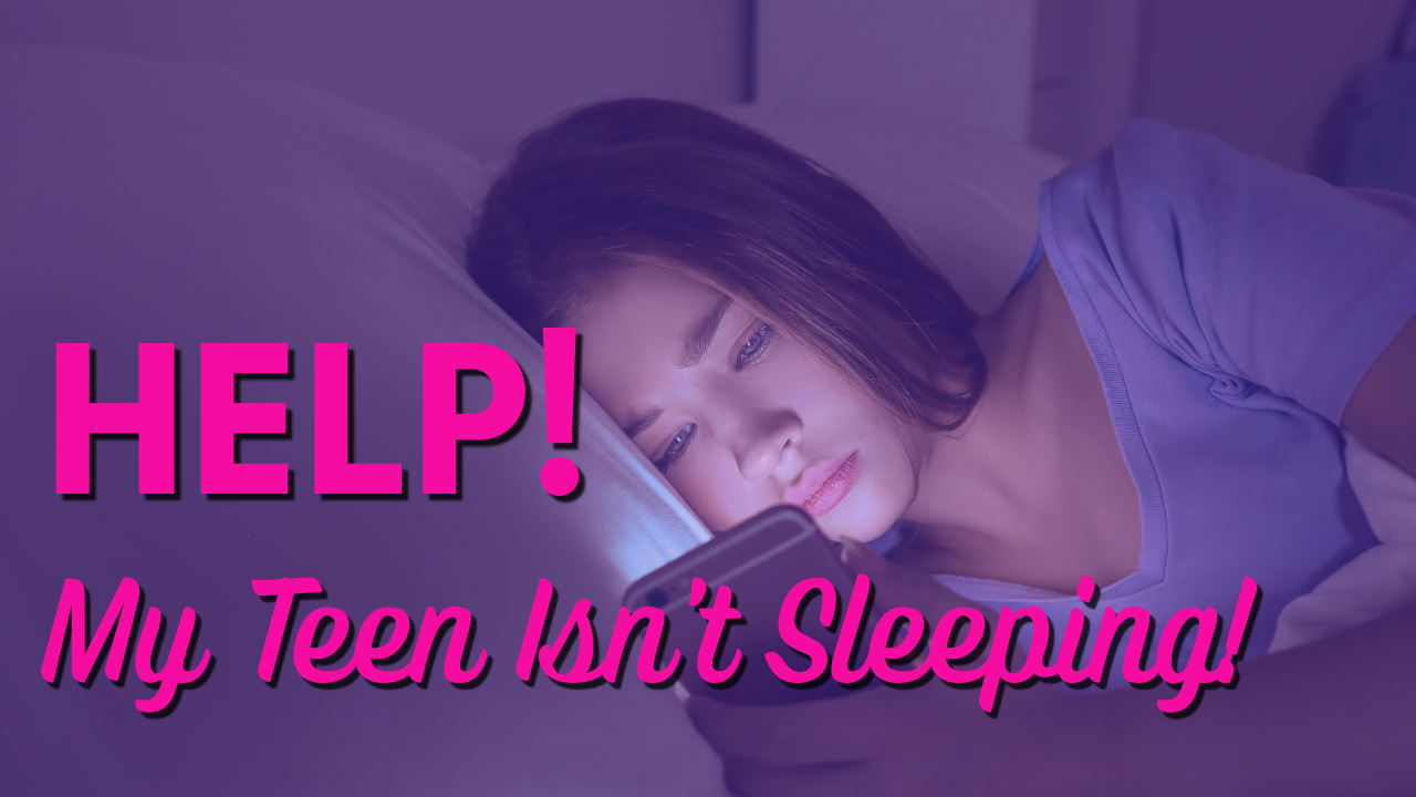 teen stays up late in bed on phone