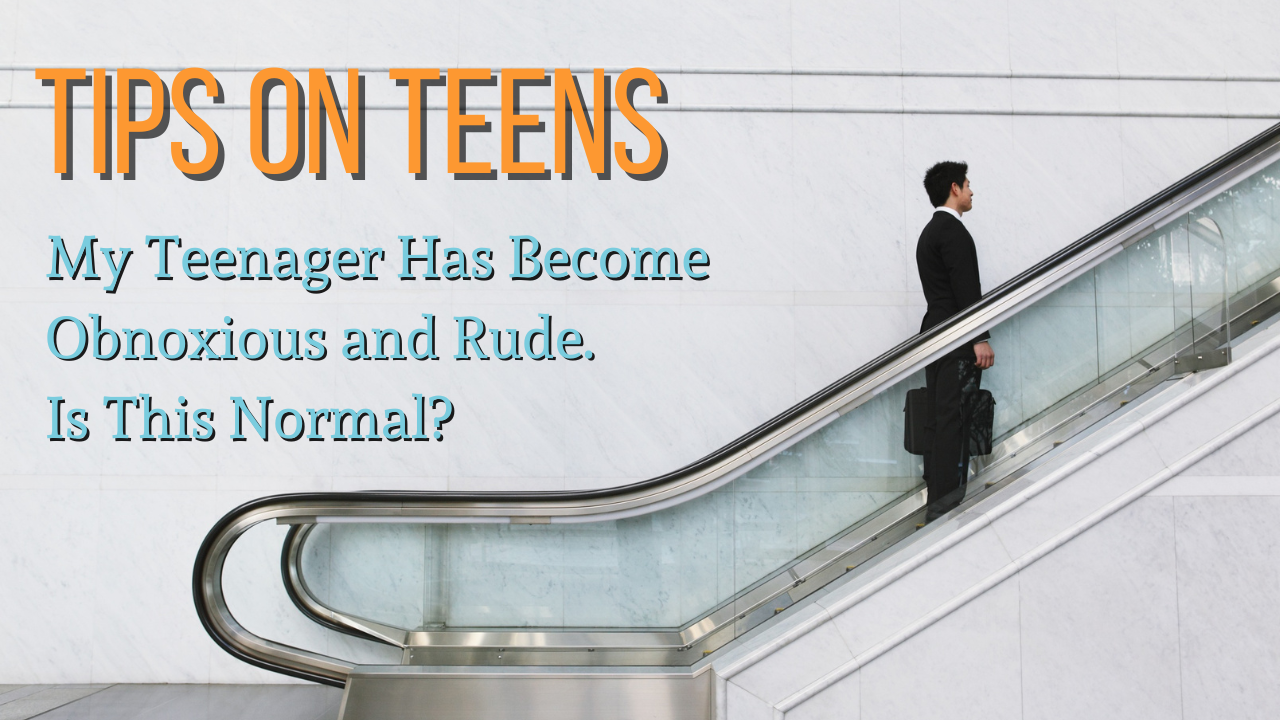 man on escalator is a metaphor for not escalating with your rude teen.